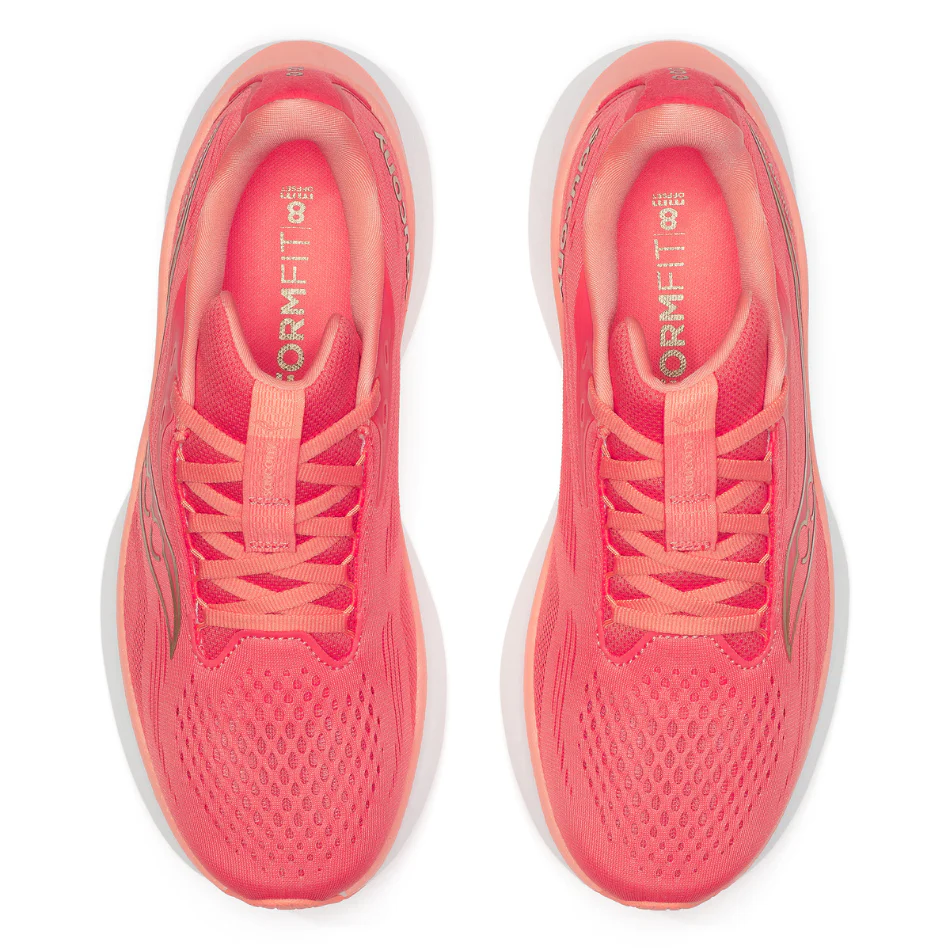 Saucony Women's Ride 18 Running Shoes in Coral/Salmon - Image 3