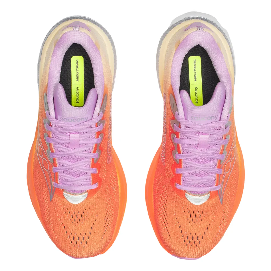 Saucony Women's Ride 19 Running Shoes in Fire/Orchid - Online Exclusive - Image 2