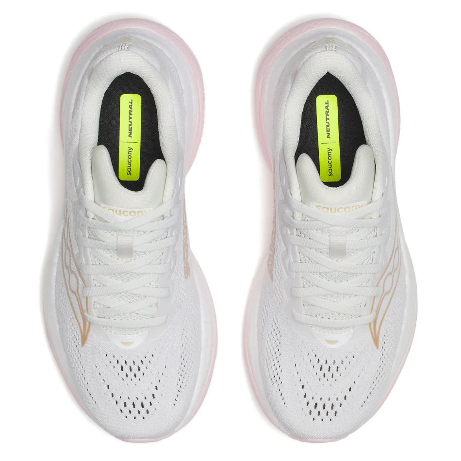 Saucony Women's Ride 19 Running Shoes in White/Silk SS26 - Image 2