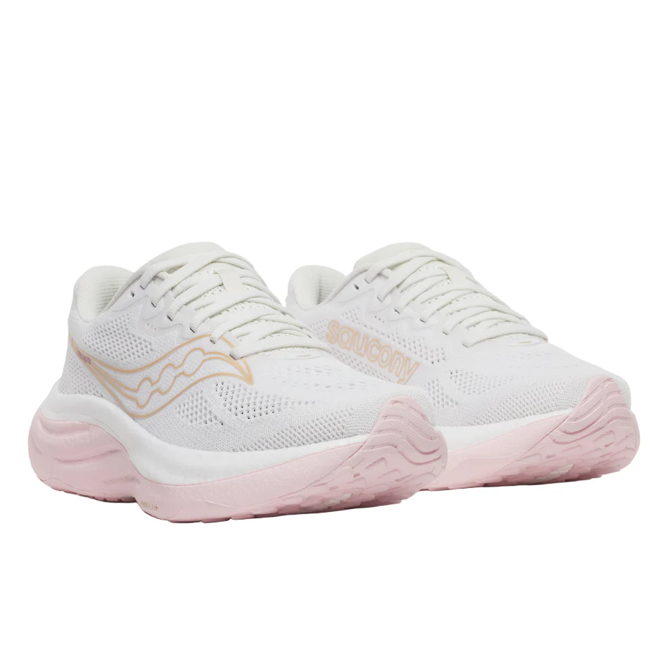 Saucony Women's Ride 19 Running Shoes in White/Silk SS26 - Image 4