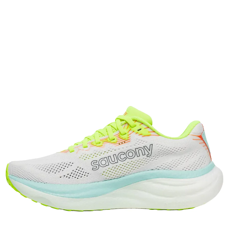 Saucony Women's Ride 19 Running Shoes in White/Splash - Online Exclusive - Image 6