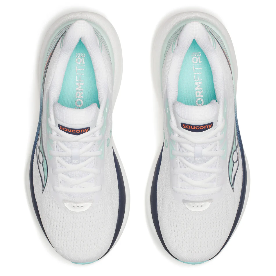 Saucony Women's Triumph 23 Running Shoes in White/Navy - Online Exclusive - Image 2