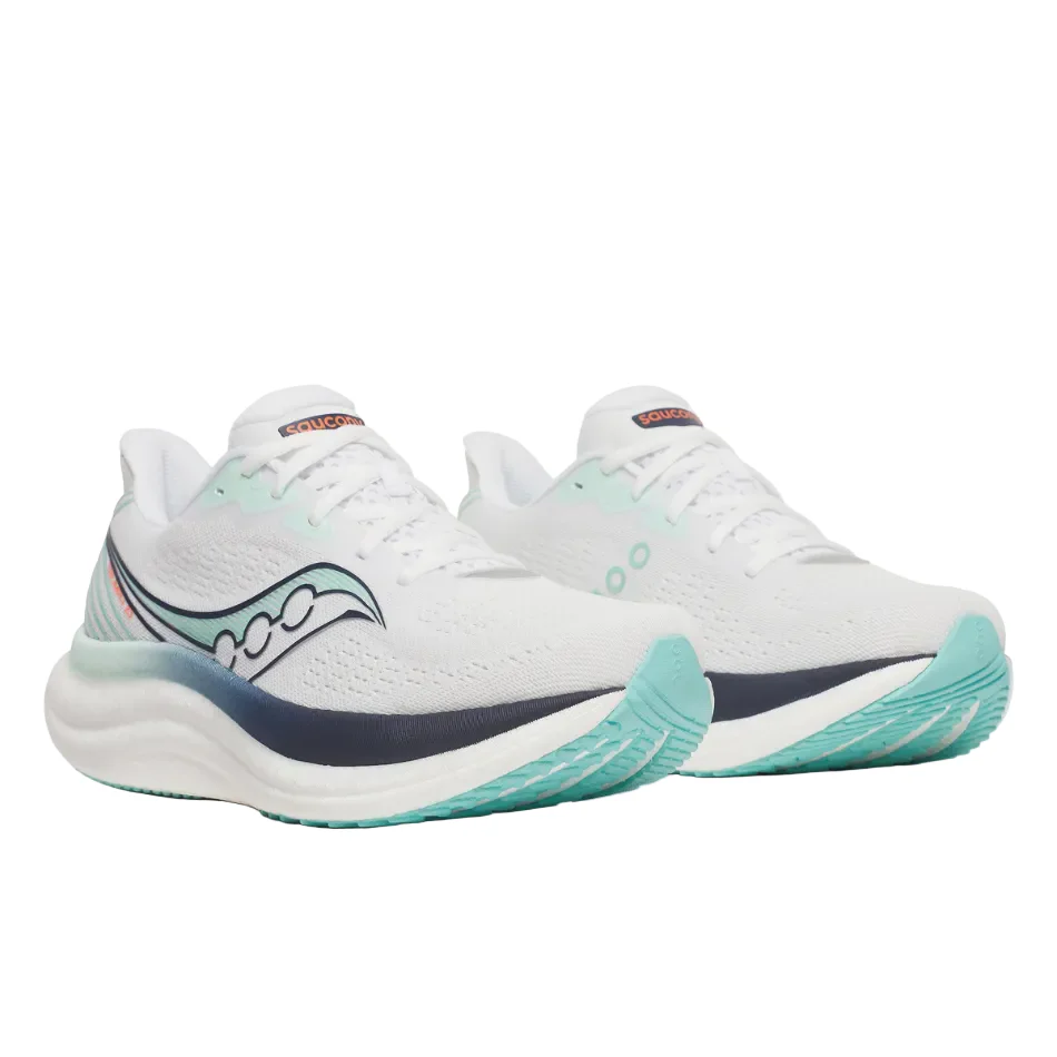 Saucony Women's Triumph 23 Running Shoes in White/Navy - Online Exclusive - Image 4