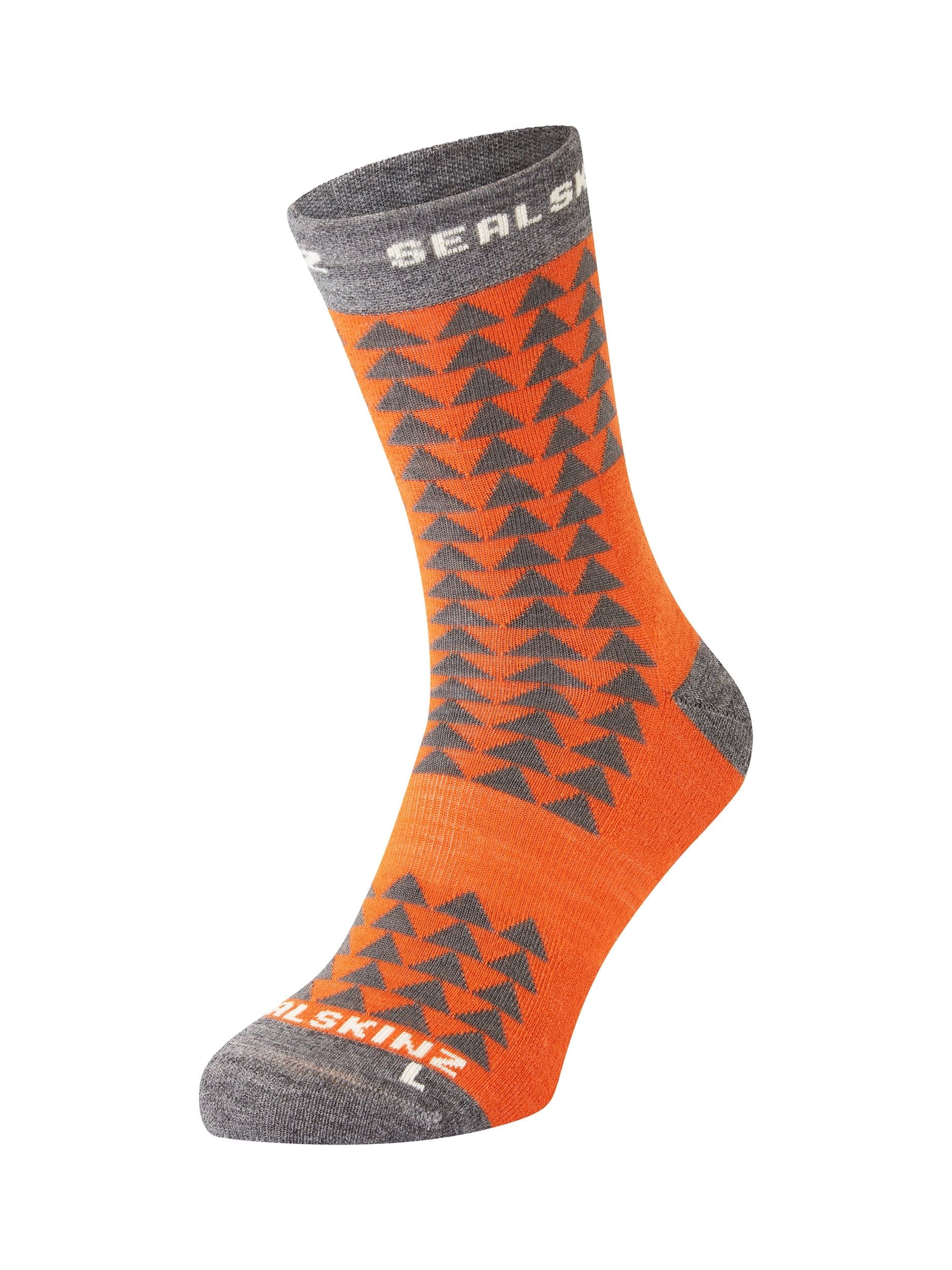 Sealskinz Hilgay Merino Mid Length Running Sock in Orange AW25