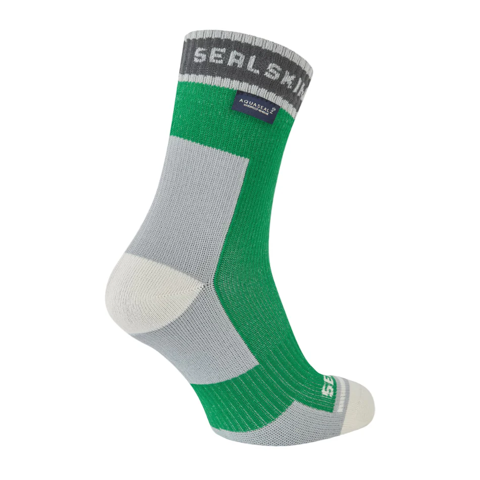 Sealskinz Unisex Holverstone Waterproof Mid Length Lightweight Running Sock in Green AW25 - Image 2