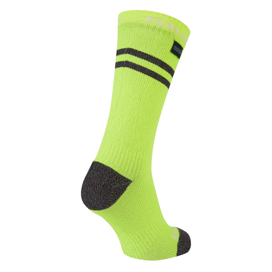 Sealskinz Unisex Scoulton Waterproof Warm Weather Mid Length Sock with Hydrostop in Neon Yellow AW25 - Image 2