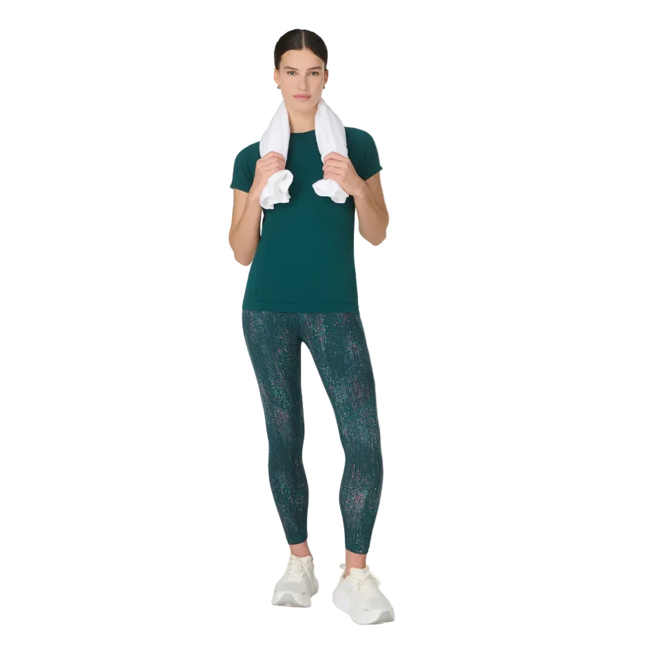 Sweaty Betty Power 7/8 Workout Leggings in Green Code Print SS26 - Image 4