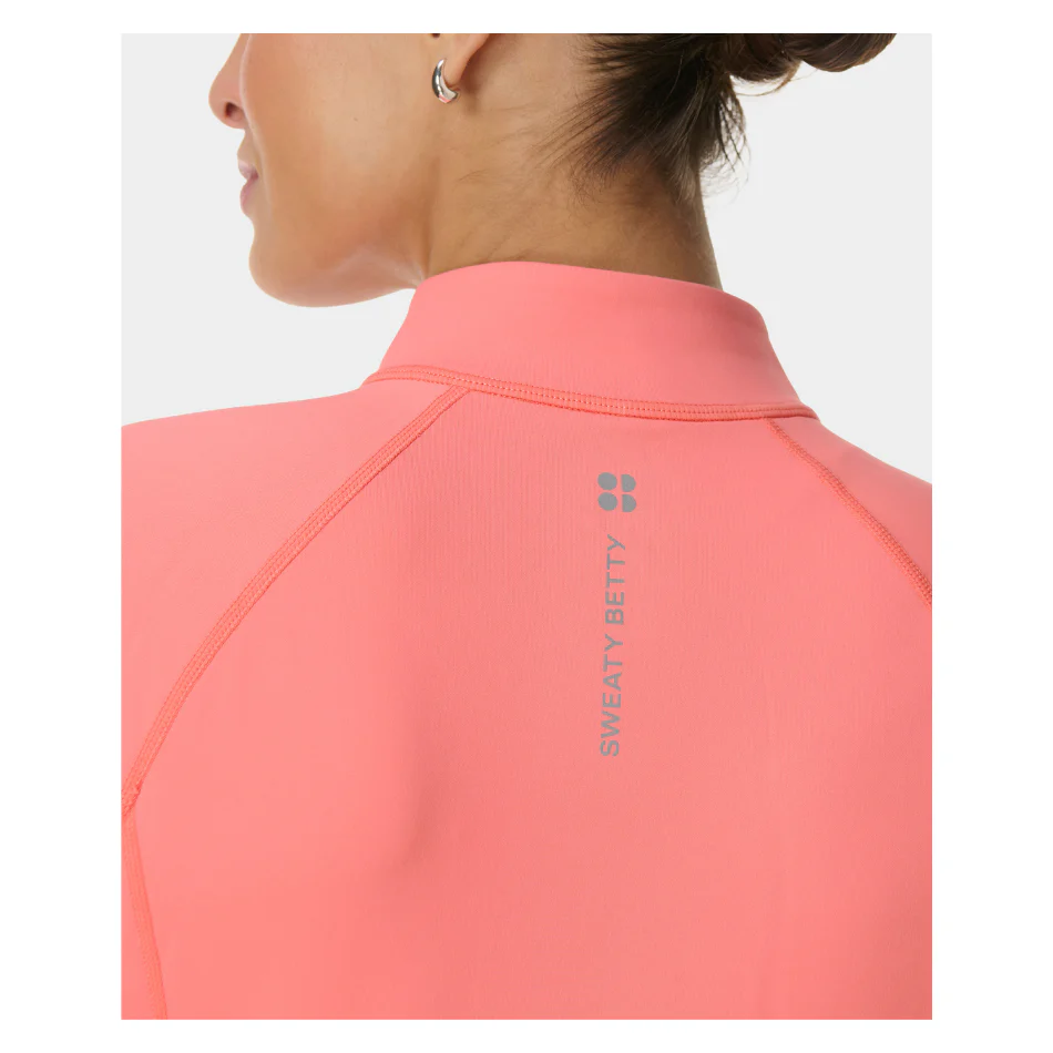 Sweaty Betty Pro Run Half Zip in Melon Pink SS26 - Image 5